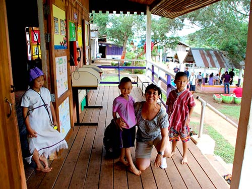 Village School courtyard.